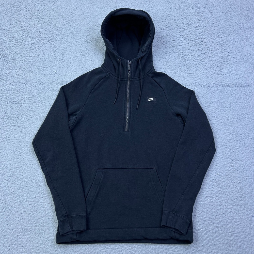Nike Sportswear‎ Men's 1/2 Zip Modern Hoodie Small Black Sweatshirt 805132